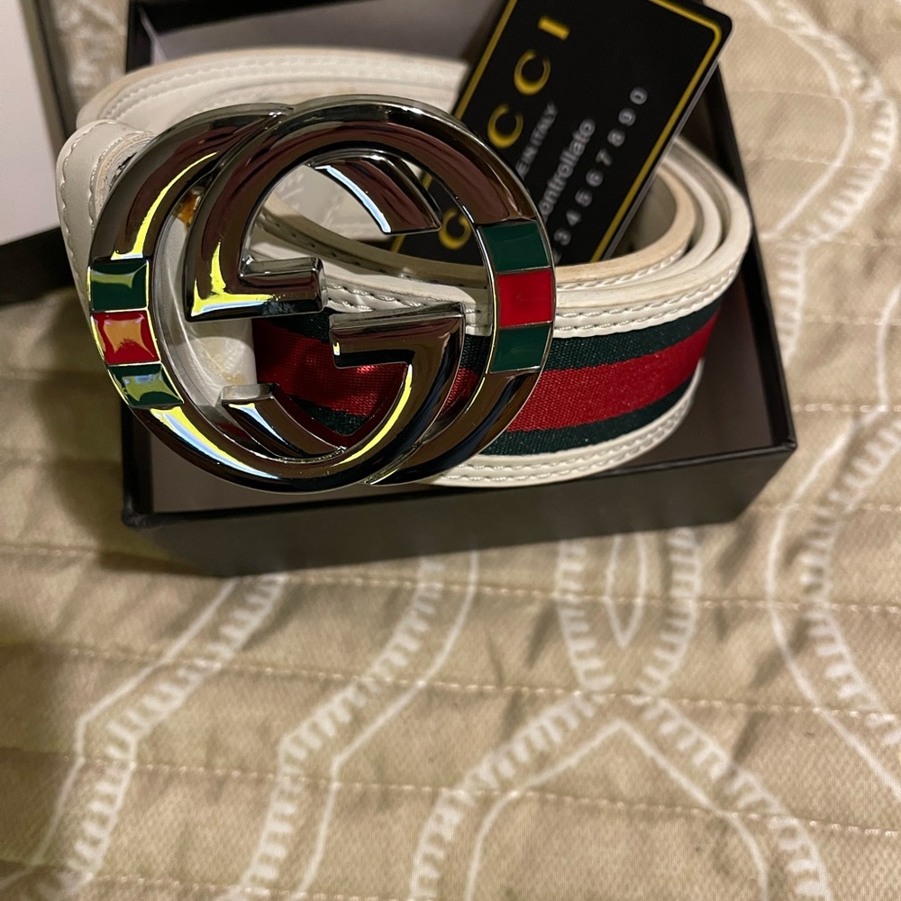 Gucci Striped Belt in the box